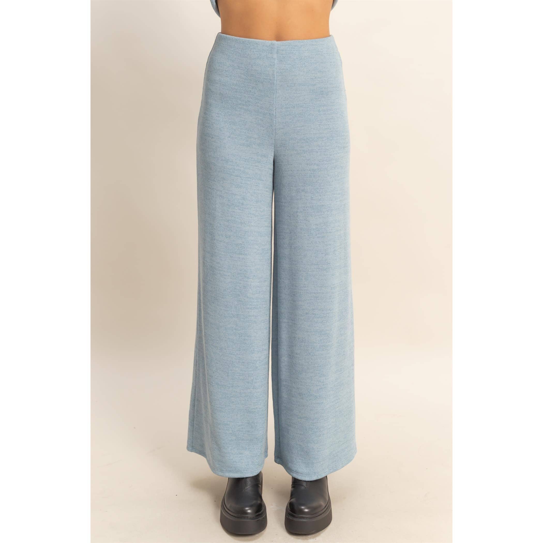 Mock Neck Top And Pants Set: Beige