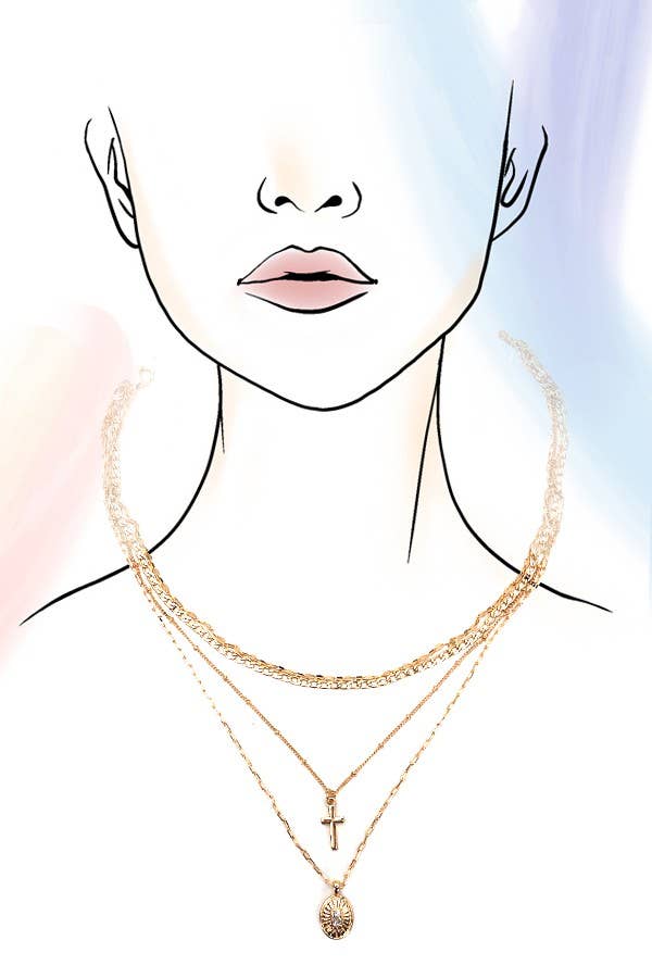 MULTI LAYER CHARM NECKLACE