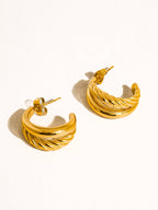 Ghislaine Non-Tarnish Braided Double Hoops