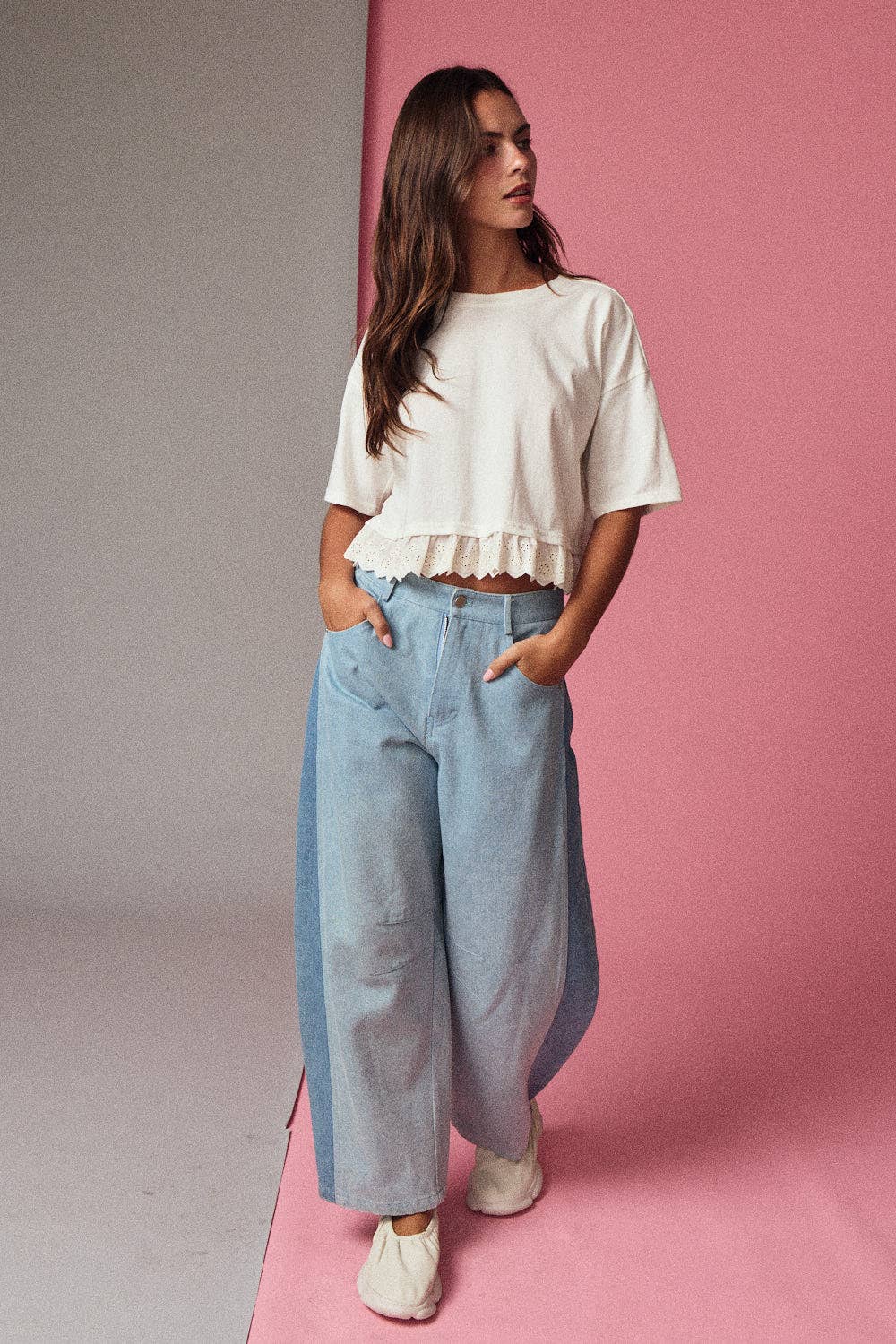 Precious Eyelet Hem Knit Top