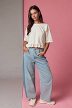 Precious Eyelet Hem Knit Top