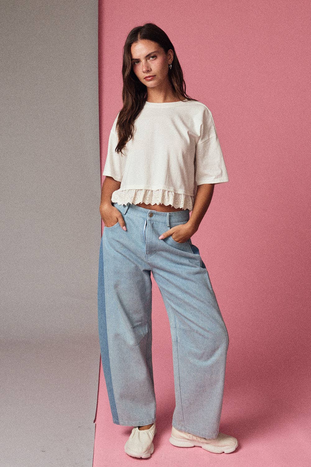 Precious Eyelet Hem Knit Top
