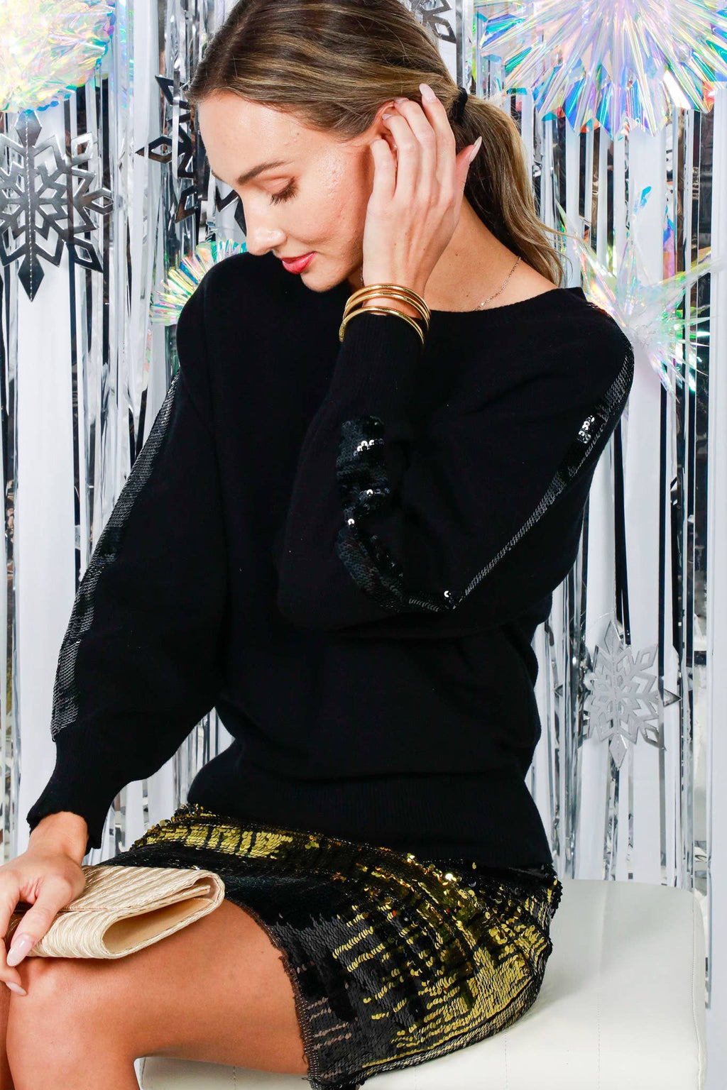 Sequin Detail Knitted Sweater