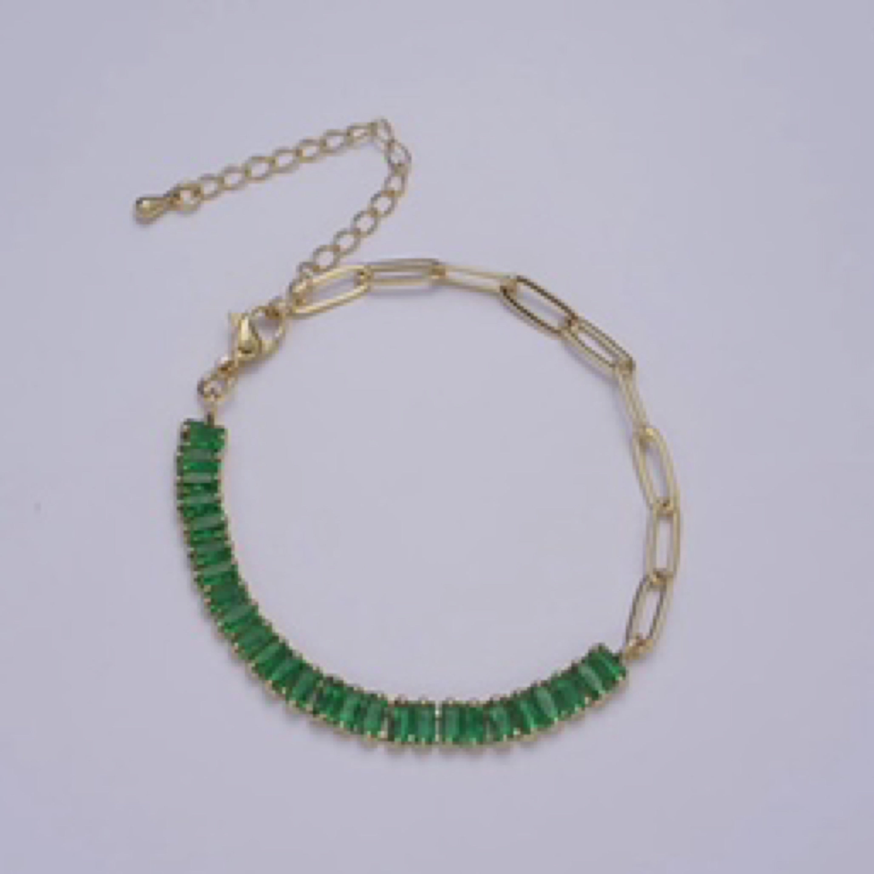 Emerald Chain Tennis Bracelet
