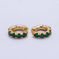 24K Gold Filled Emerald Green Hoops