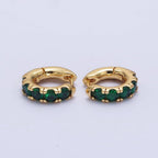 24K Gold Filled Emerald Green Hoops