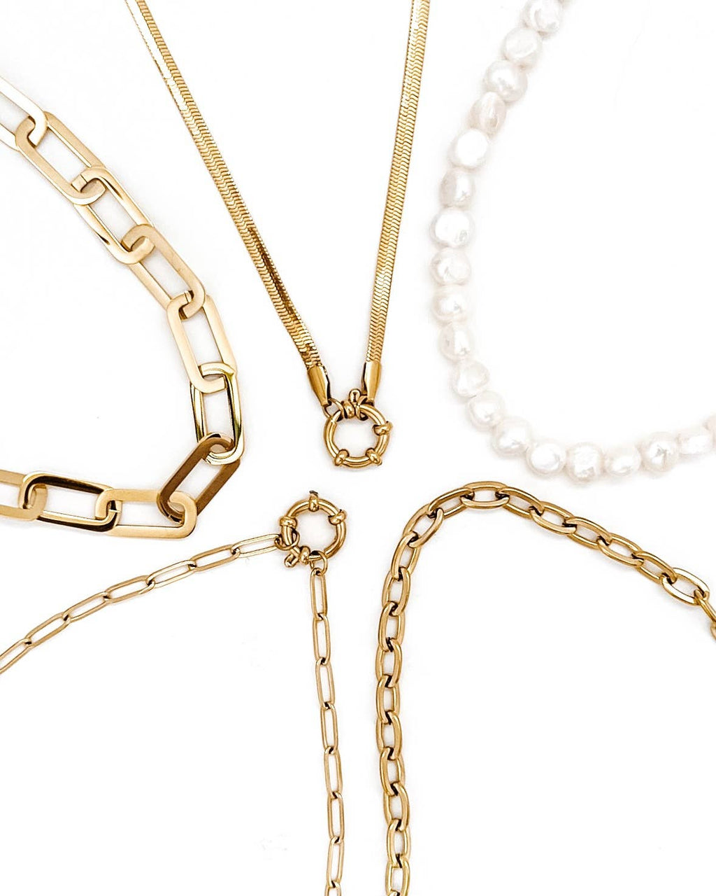 CB solid Chain front Clasp Necklace