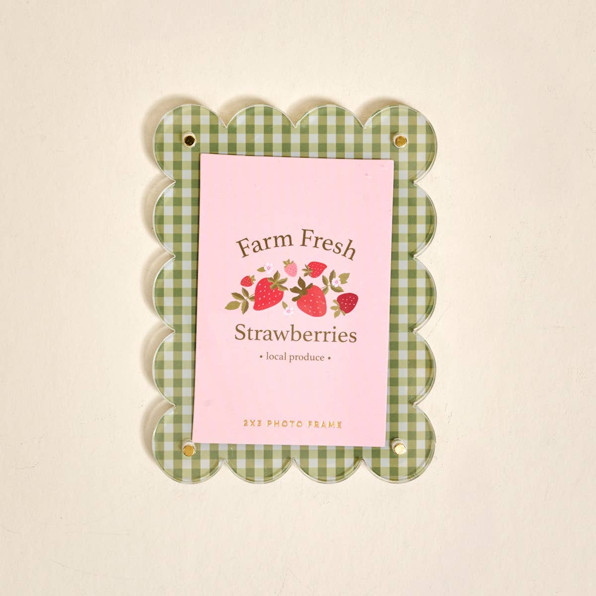 Farm Fresh Strawberries Acrylic Picture Frame Magnet