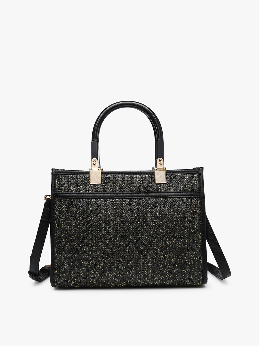 Kaya Rattan Satchel: Tan