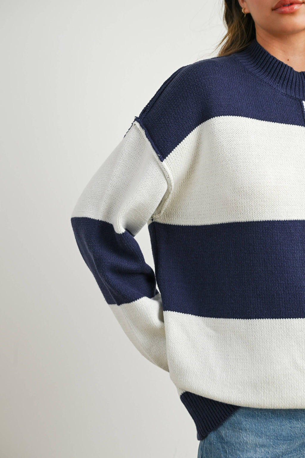 Trendy Checkered Sweater -TAUPE / IVORY