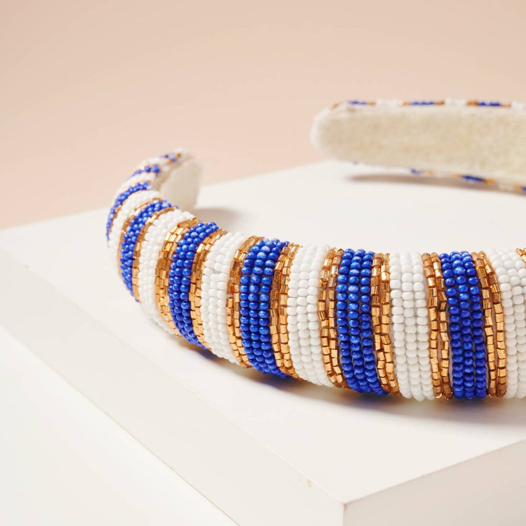 Gold Blue Headband