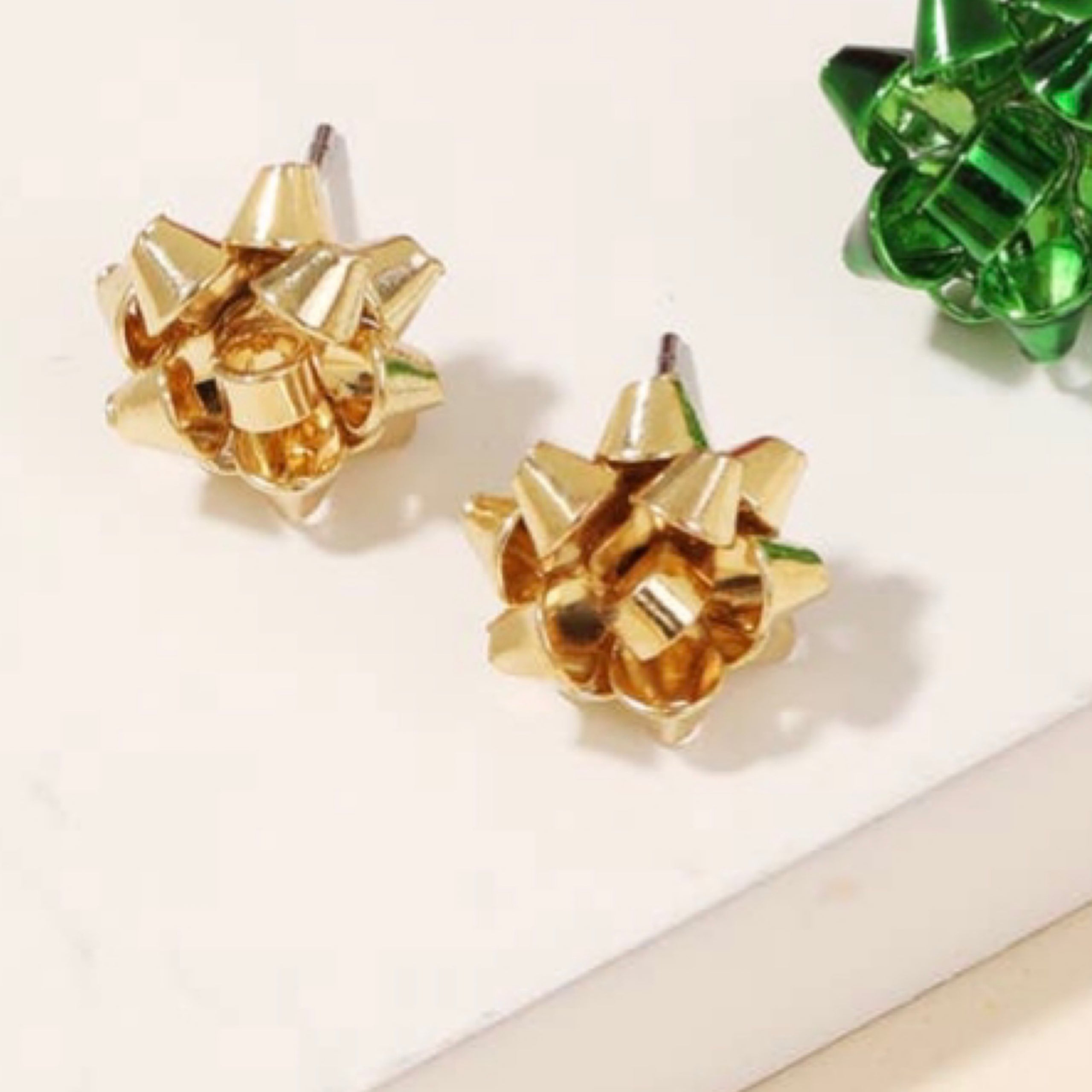 Gold Ribbon Studs