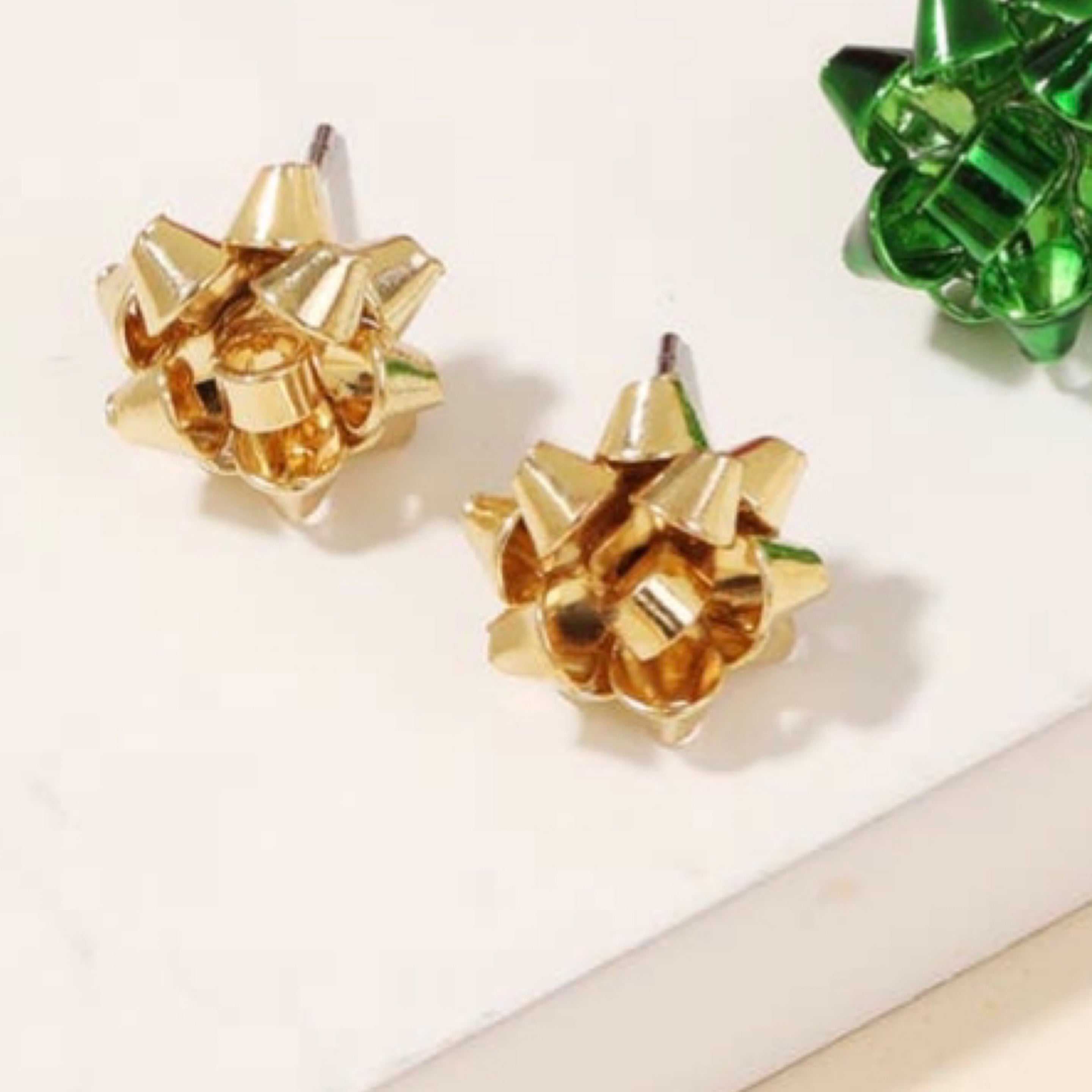 Gold Ribbon Studs