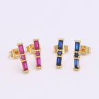 24K Gold Filled Fuchsia CZ Studs