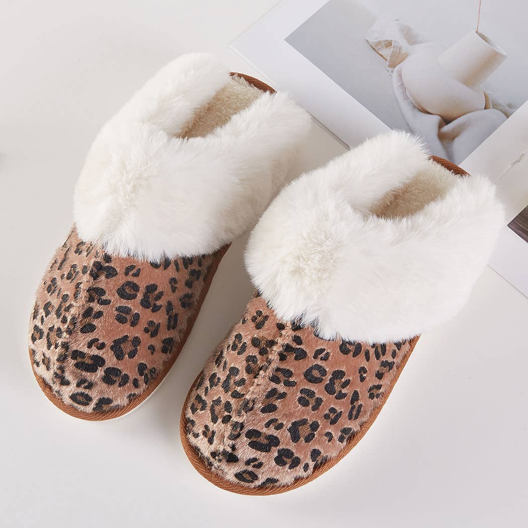 Cozy Leopard Faux Fur Slippers