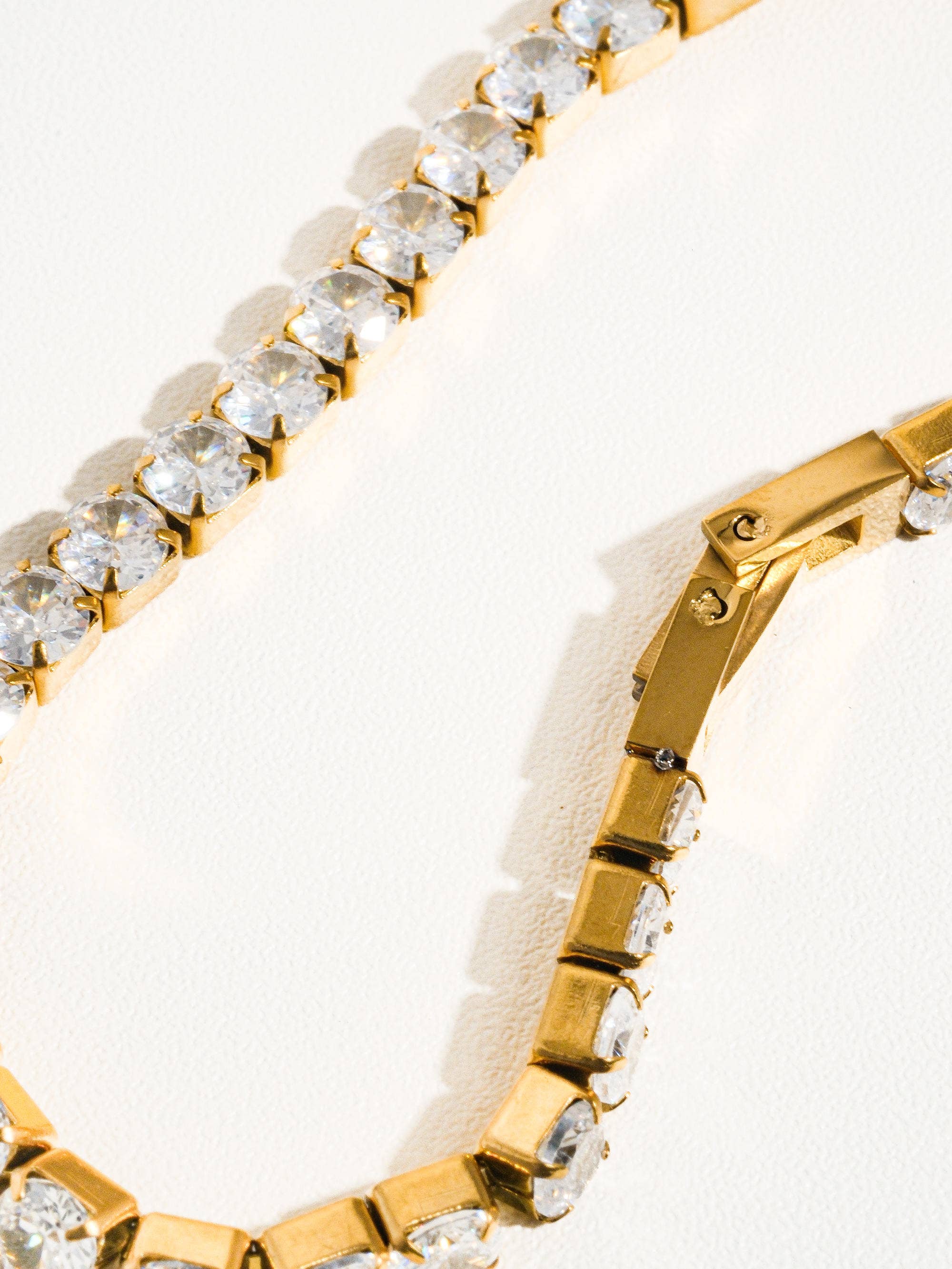 René Non-Tarnish Rhinestone Dressy Bracelet: Yellow Gold