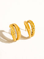 Ghislaine Non-Tarnish Braided Double Hoops