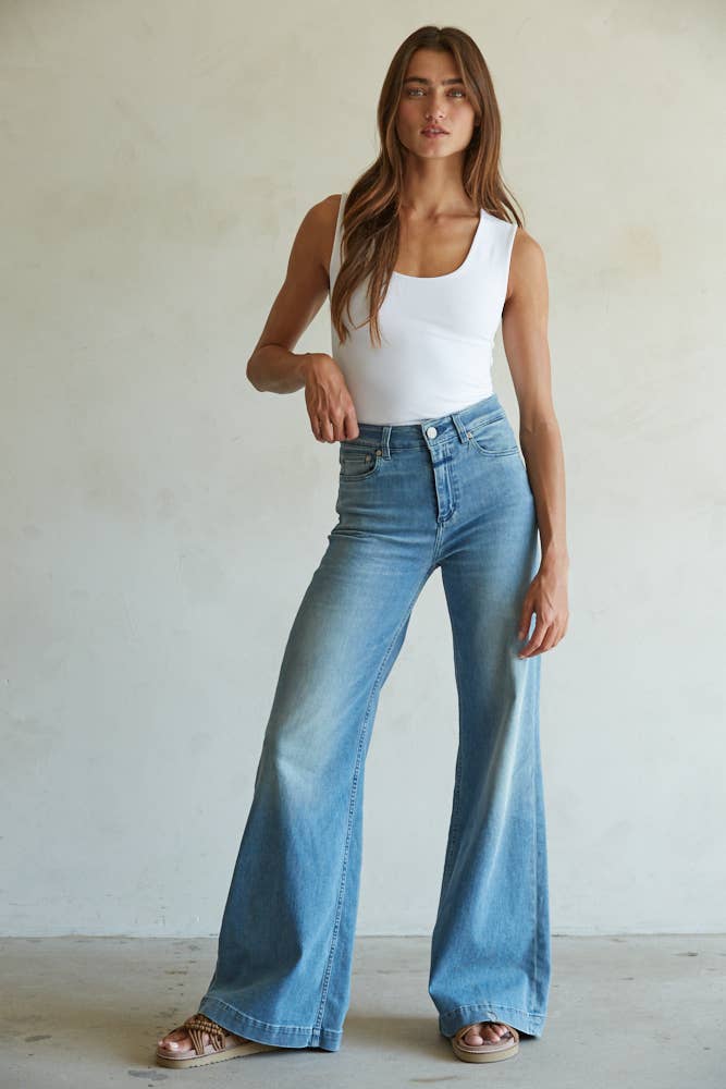 Double Layered Tank: Blue Iris