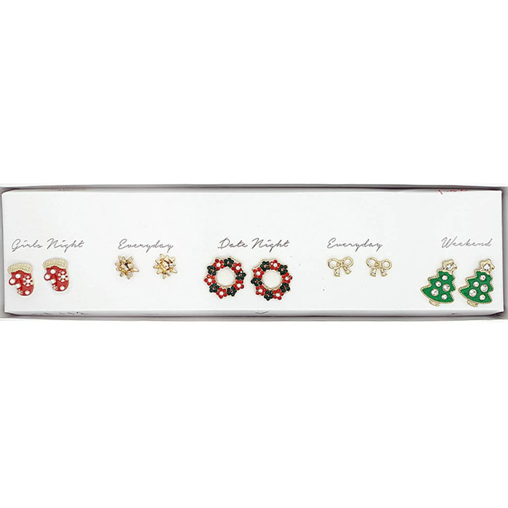 Christmas-Themed Stud Earrings Set