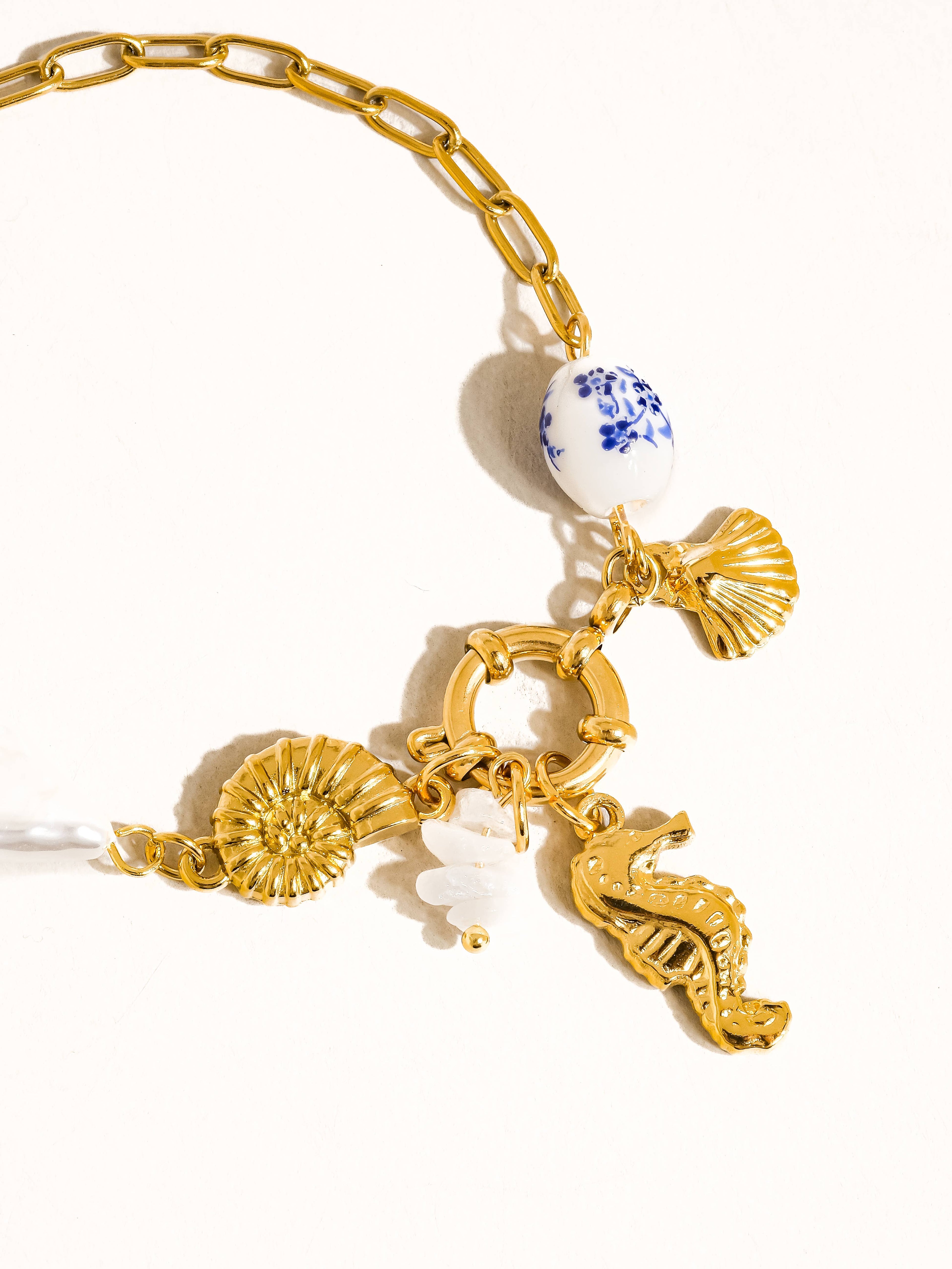 18K Gold Non-Tarnish Seahorse Bracelet