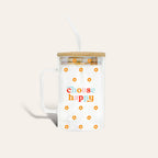 Square Glass Cup With Handle - Choose Happy