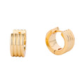 14K Gold-Dipped Triple Line Hoop Huggie