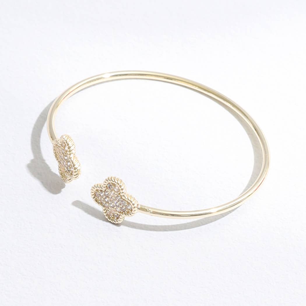 Gold CZ Clover Bracelet