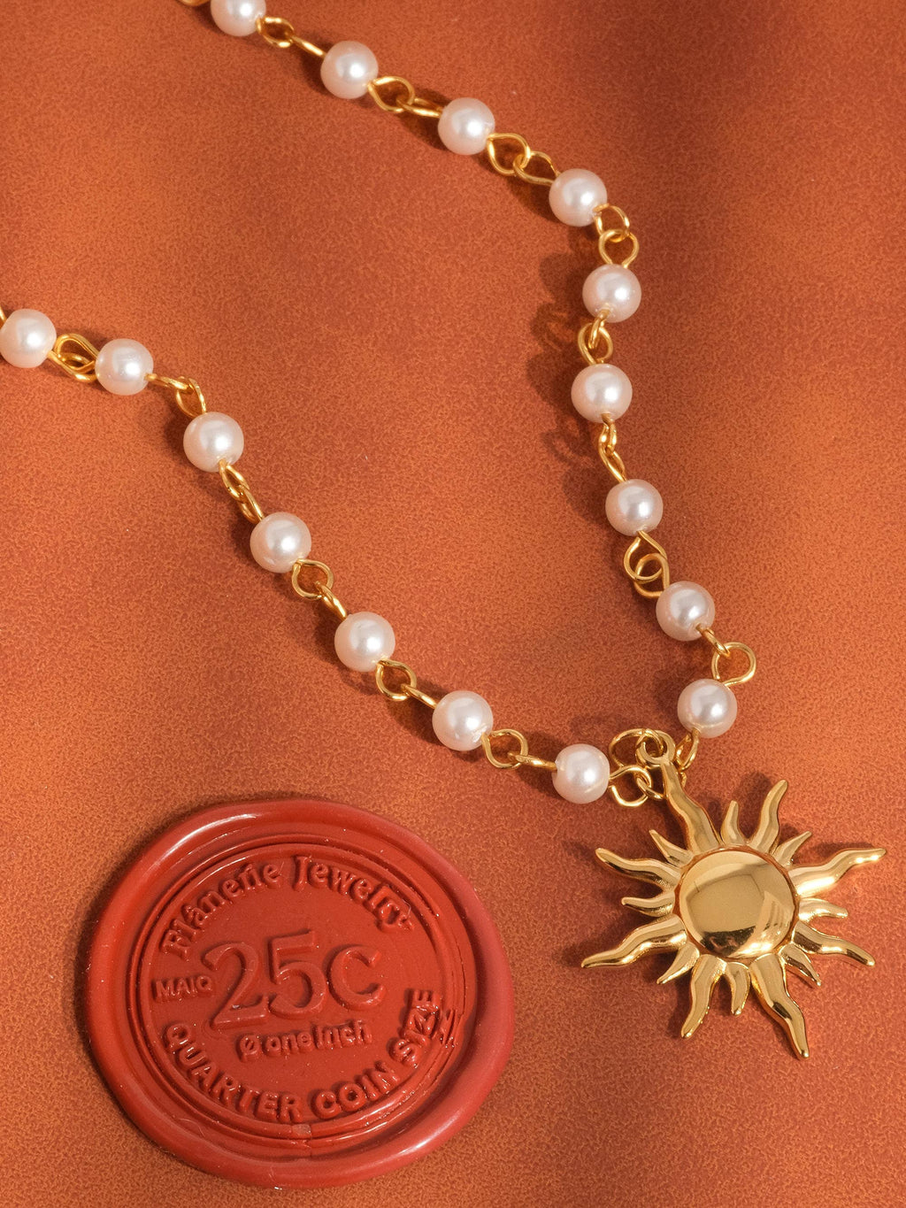Non-Tarnish Sun Beaded Necklace