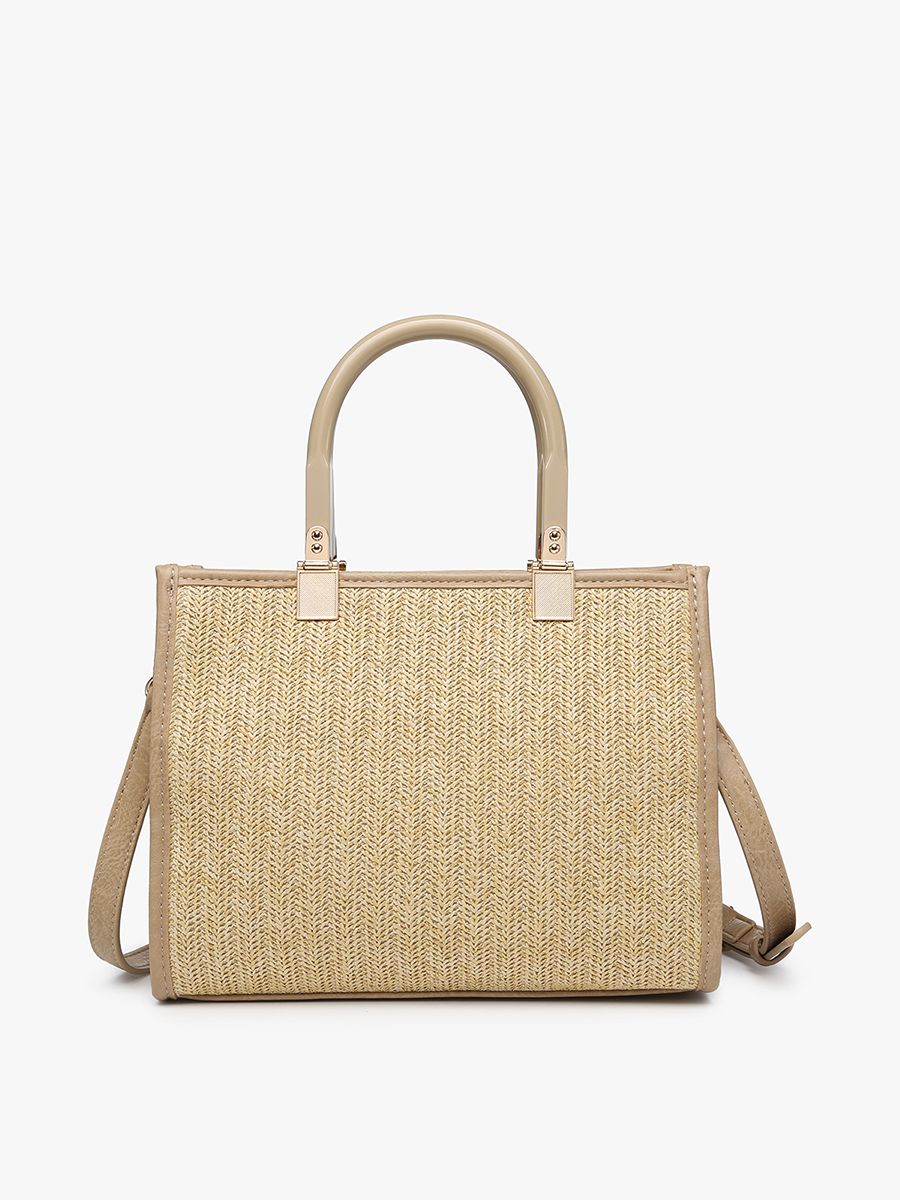 Kaya Rattan Satchel: Tan
