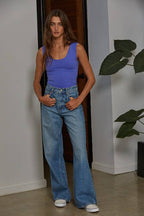 Double Layered Tank: Blue Iris