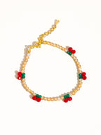 Gold Beaded Cherry Bracelet