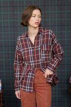 BUTTON DOWN SHIRT: BURGUNDY MULTI