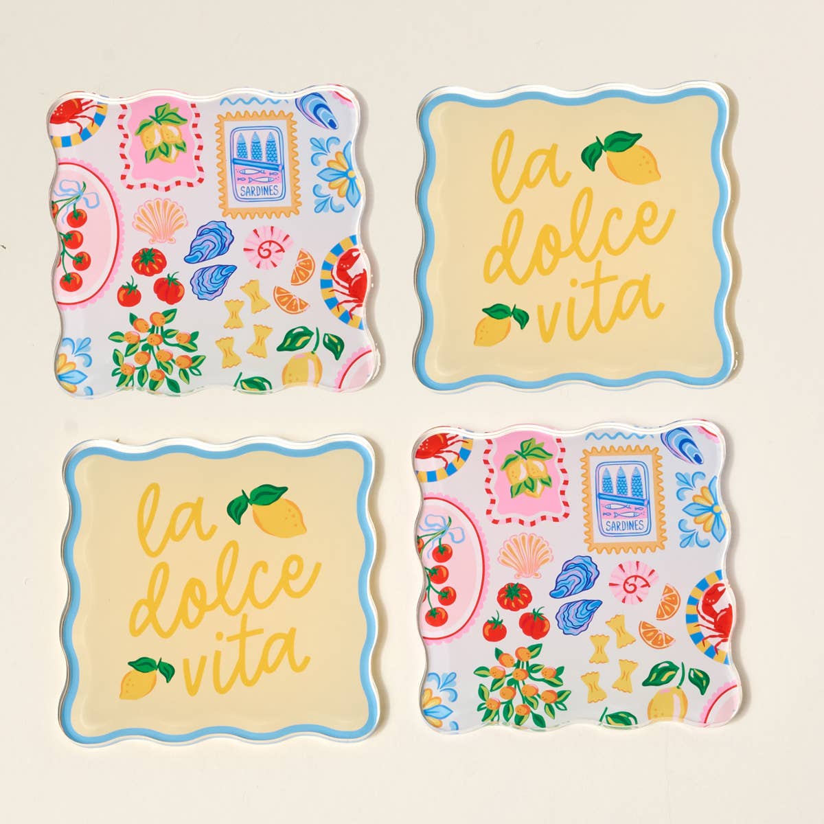 Ciao Bella Table Talk Acrylic Coaster Set