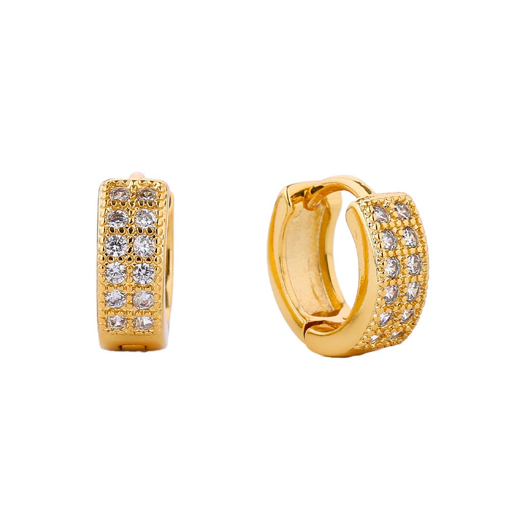 CZ Double Row Huggie