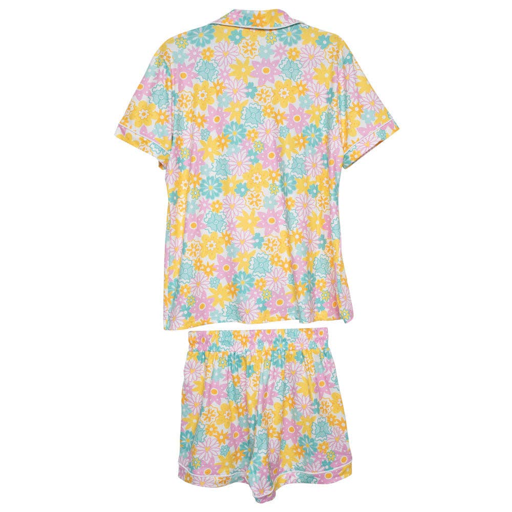 Spring Flowers Wholesale Pajama Sets: Multicolored, M
