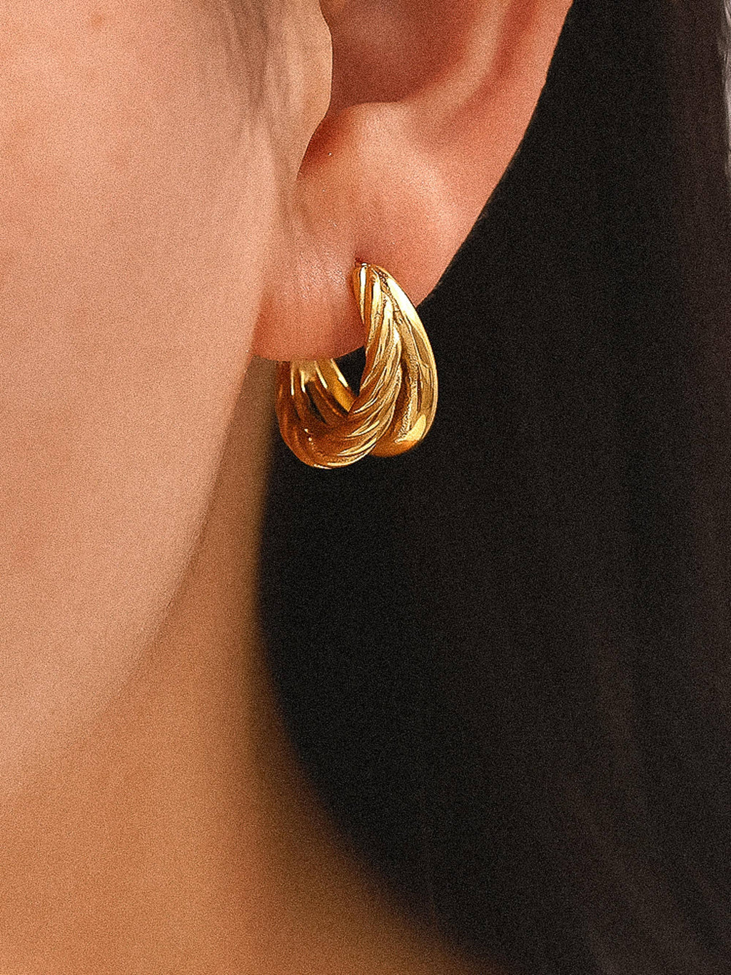 Ghislaine Non-Tarnish Braided Double Hoops