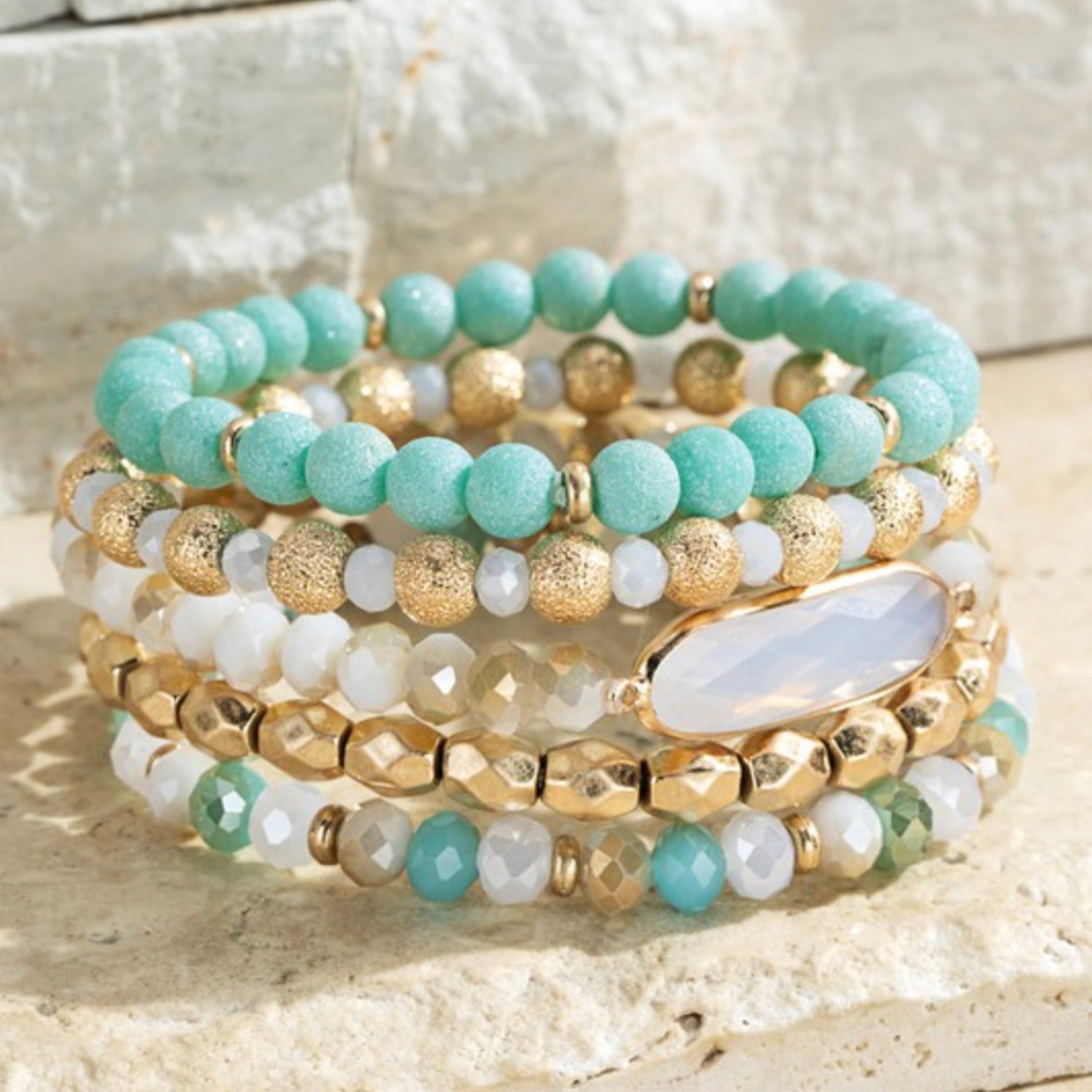 Teal Stack Bracelets
