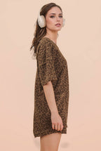 Leopard Knit Comfy Romper