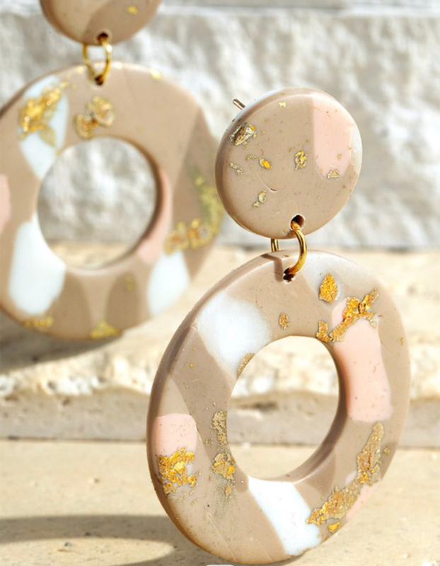 Taupe Foil Hoops