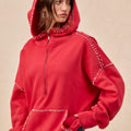 Jeweled Half Zip Hoodie