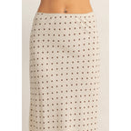Polka Dot A-Line Skirt Set: OATMEAL