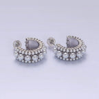 Gold Filled Triple Pearl Lined Hoops