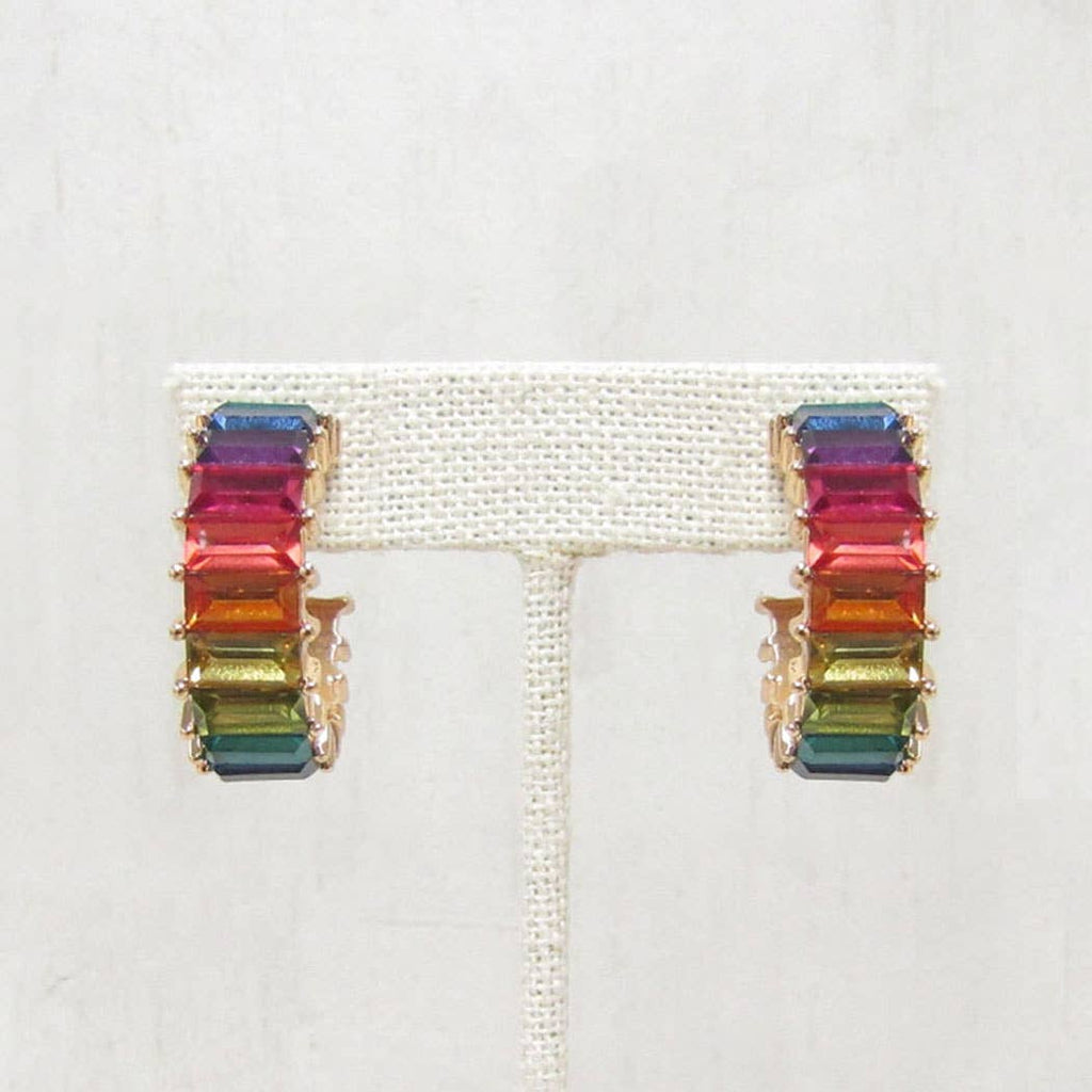 Colorful CZ Hoops