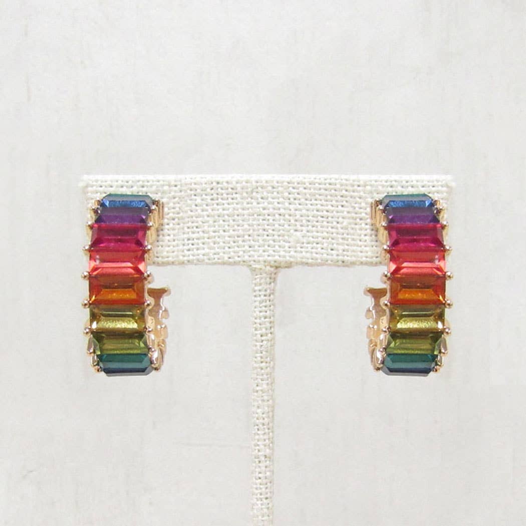 Colorful CZ Hoops
