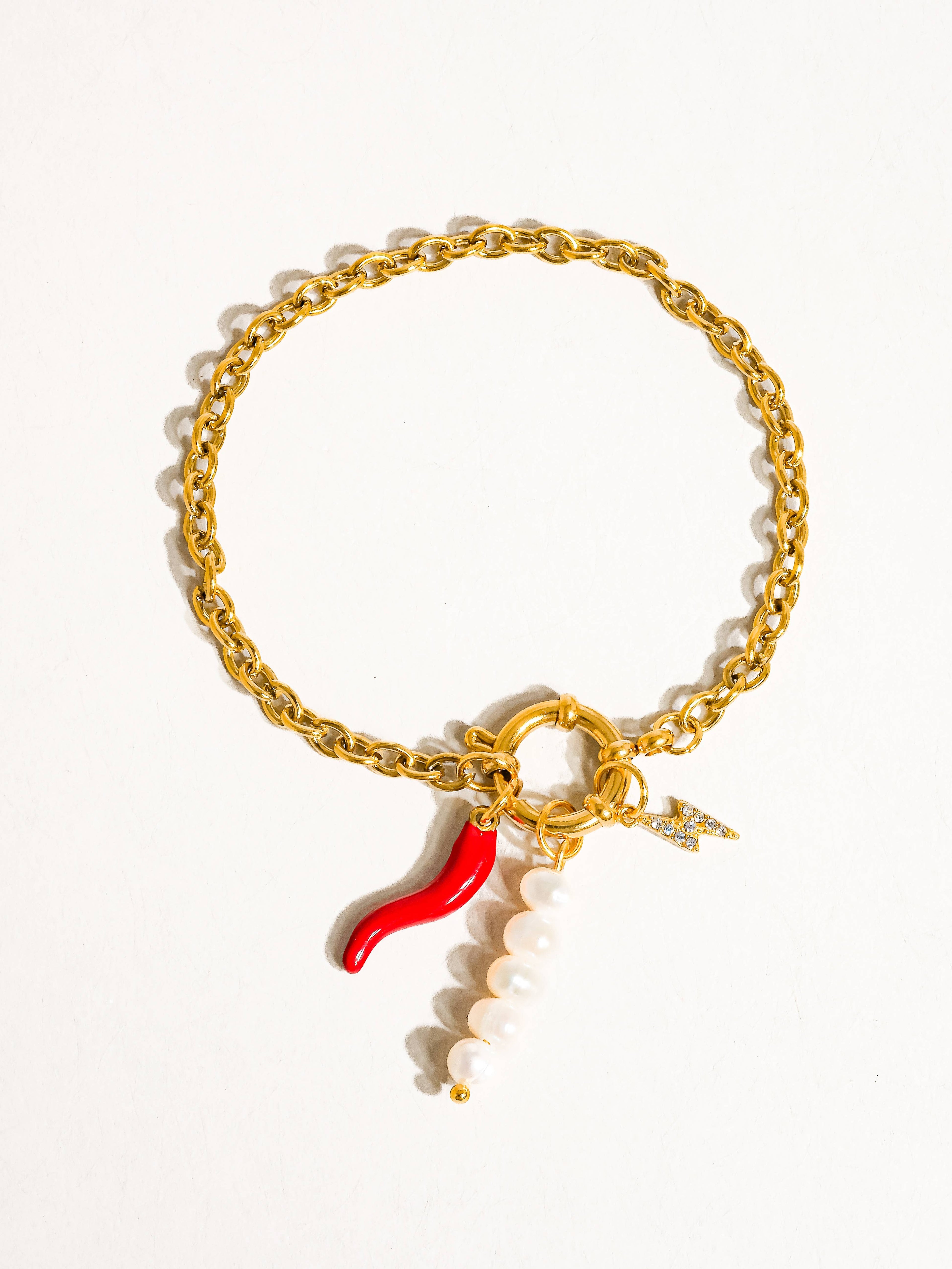 Non-Tarnish Pepper Pearl Bracelet