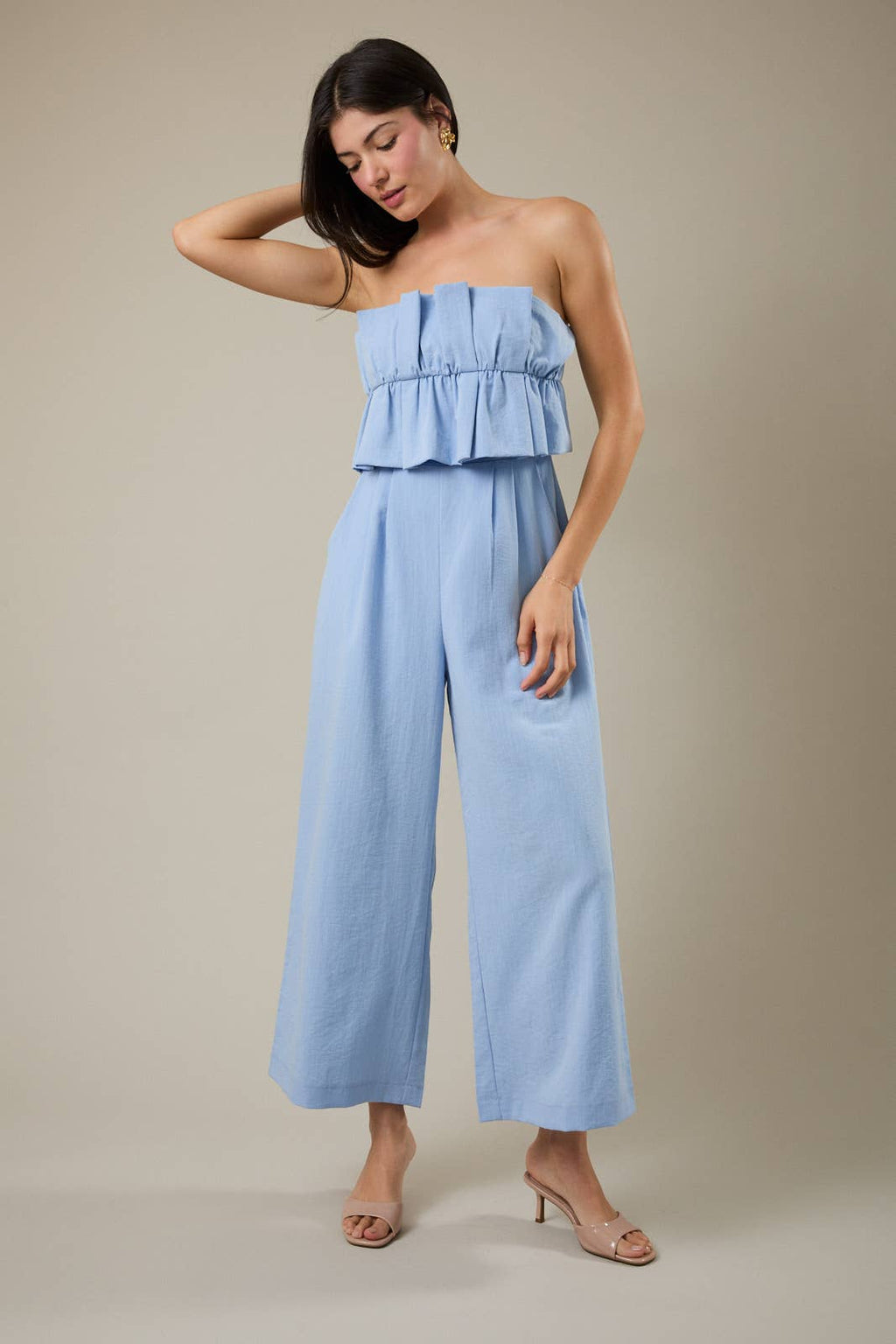 Cornflower Ruffle Jumpsuit