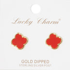 Gold-Dipped Clover Earring