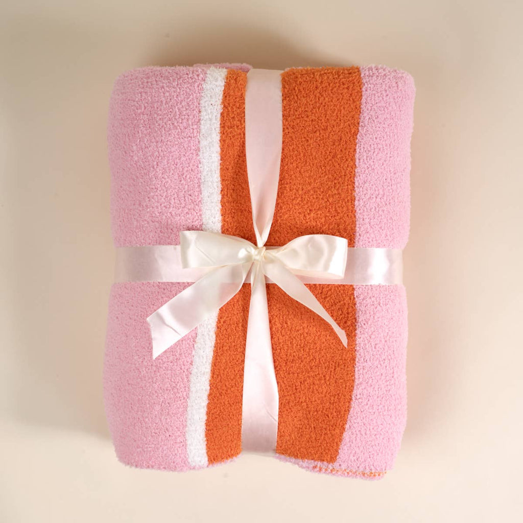 Sicily Stripes Pink Cozy Dreams Luxe Blanket