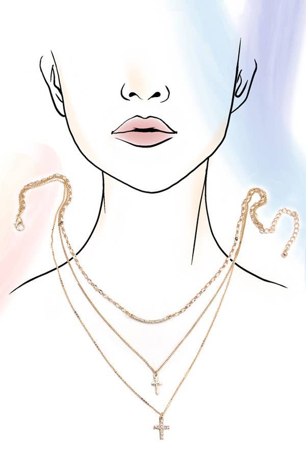 DOUBLE CROSS NECKLACE