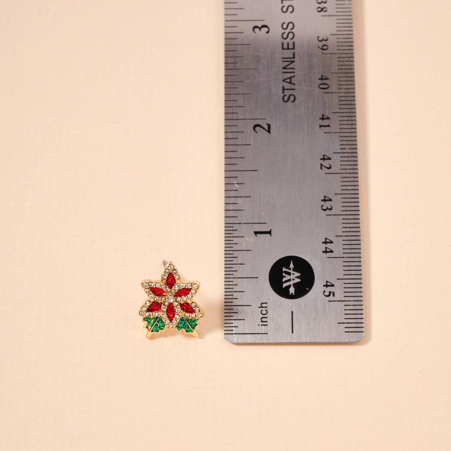 Christmas Holly Studs